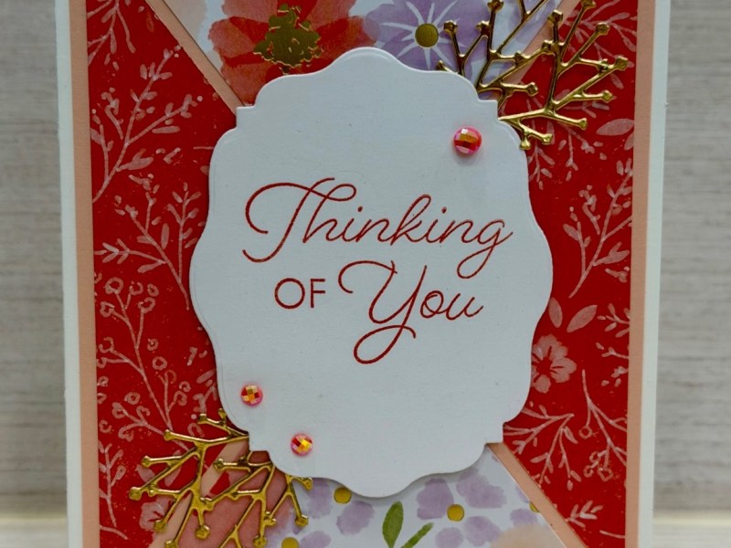 Triangle Card with Lovely & Beautiful DSP for Happy Inkin’ Thursday Blog&nbsp;Hop