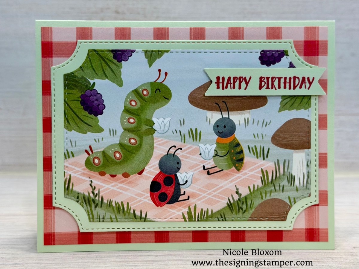 Cute As A Bug Picnic Birthday Card for Happy Inkin’ Thursday Blog&nbsp;Hop